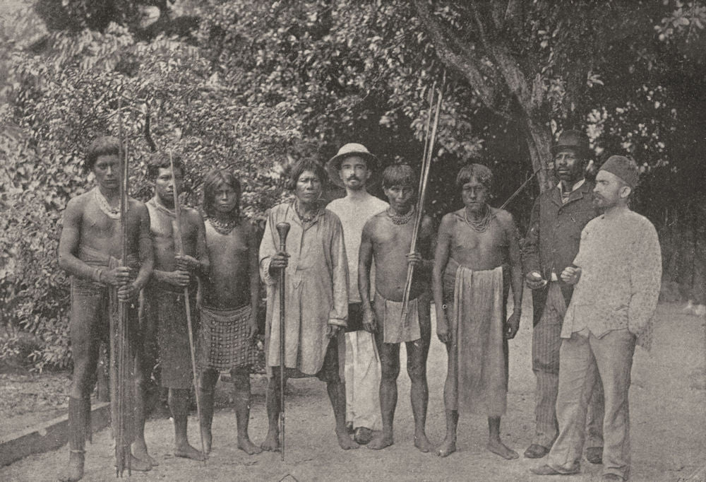 FRENCH GUIANA. Cayenne. Indiens Galibis 1895 old antique vintage print picture